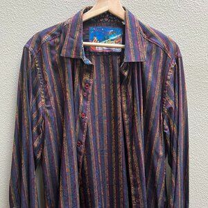 Robert Graham Long Sleeve Button Down Shirt Size L